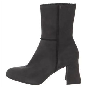 Ron White Black Suede Heeled Boot